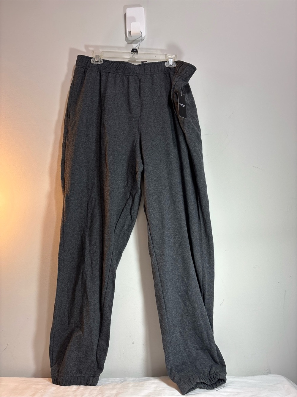 BeBe Women’s  Sleepwear Charcoal Gray Casual Elastic-Waist Pants